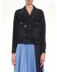 Sacai - Double Breasted Denim Jacket - Lyst