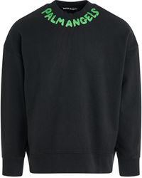 Palm Angels - 'Seasonal Logo Crewneck Sweater, Long Sleeves, /, 100% Cotton, Size: Small - Lyst