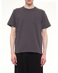 Sacai - Side Zip Cotton T-Shirt - Lyst