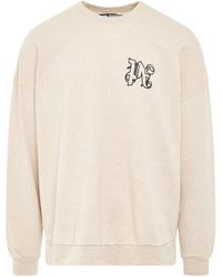 Palm Angels - 'Classic Monogram Sweatshirt, Round Neck, Long Sleeves, , 100% Polyester, Size: Small - Lyst