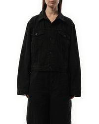 Balenciaga - Small Fit Logo Denim Jacket - Lyst