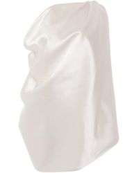 we11done - 'Cowl Drape Neckline Satin Long Cape Dress, , 100% Polyester, Size: Small - Lyst