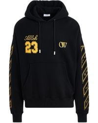 Off-White c/o Virgil Abloh - 23 Logo Skate Hoodie In Black/gold - Lyst