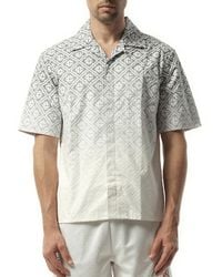 CASABLANCA - Short Sleeve Cuban Collar Shirt, 100% Cotton, Size: Medium - Lyst