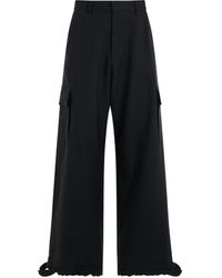 Off-White c/o Virgil Abloh - Off- Ow Embroidered Drill Cargo Pants, , 100% Cotton - Lyst