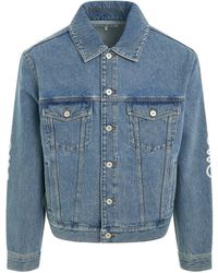 Loewe - Anagram Jacket, Long Sleeves, Mid Denim, 100% Cotton - Lyst