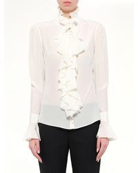 McQueen - Long Sleeve Ruffle Shirt - Lyst