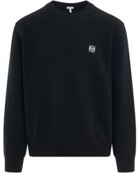Loewe - Anagram Embroidered Knit Sweater, Long Sleeves, 100% Wool, Size: Small - Lyst