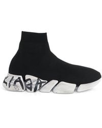 Balenciaga - Speed 2.0 Recycled Graffiti Knit Sneakers, /, 100% Polyester - Lyst