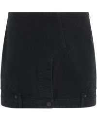 Balenciaga - Upside Down Denim Mini Skirt, , 100% Cotton - Lyst