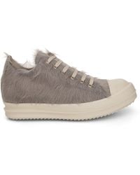 Rick Owens - Strobe Low Top Fur Sneakers, , 100% Calf Leather - Lyst