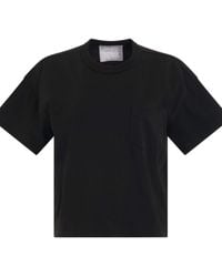 Sacai - S Cotton Jersey T-Shirt With Pocket, Round Neck, Short Sleeves, 100% Cotton - Lyst