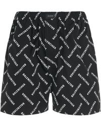 Balenciaga - All-Over Logo Pyjama Shorts, /, 100% Cotton - Lyst