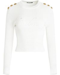 Balmain - 6 Button Knit Pullover, Long Sleeves, , 100% Polyester - Lyst