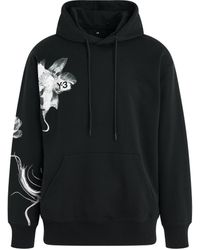 Y-3 - 'Flower Graphic Hoodie, Long Sleeves, , 100% Cotton, Size: Small - Lyst