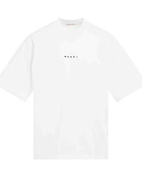 Marni - Classic Logo Crewneck T-Shirt, Round Neck, Short Sleeves, 100% Cotton - Lyst