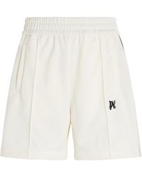 Palm Angels - Monogram Track Shorts, Off, 100% Polyester, Size: Medium - Lyst