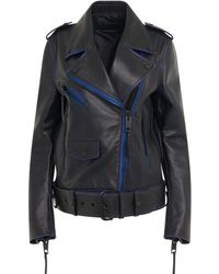 Off-White c/o Virgil Abloh - Off- Vintage Oversize Leather Biker Jacket, Long Sleeves, , 100% Cotton - Lyst