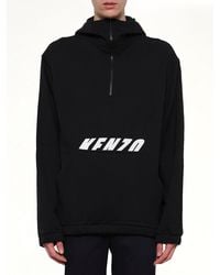 KENZO - Felpa Con Cappuccio E Zip - Lyst