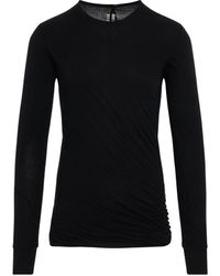Rick Owens - 'Double Long Sleeve T-Shirt, Round Neck, , 100% Cotton, Size: Small - Lyst