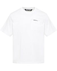 Palm Angels - Satorial Tape Pocket T-Shirt, Round Neck, Short Sleeves, , 100% Cotton, Size: Large - Lyst