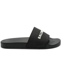Balenciaga - Logo Rubber Pool Sliders - Lyst