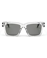 Hublot Crystal Square Acetate Sunglasses With Solid Smoke Lens - Gray