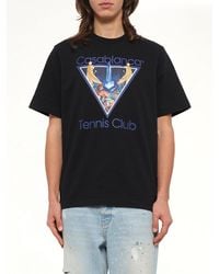 CASABLANCA - Monde Perdu Tennis Club Icon Printed Classic T-Shirt - Lyst