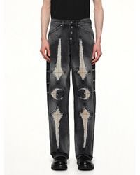 THUG CLUB - Tc Bone Leather Denim Pants - Lyst