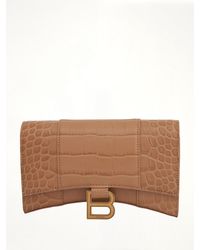 Balenciaga - Hourglass Embossed Croc Wallet On Chain, 100% Leather - Lyst