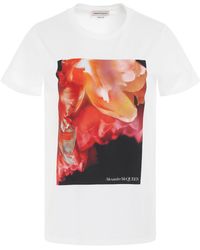 Alexander McQueen - Exploded Petal Print T-Shirt, Round Neck, Short Sleeves, , 100% Cotton - Lyst