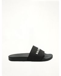 Balenciaga - Logo Rubber Pool Sliders - Lyst