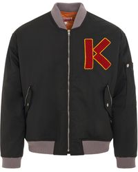 KENZO - Patch Logo Bomber Jacket, Long Sleeves, , 100% Polyester, Size: Medium - Lyst