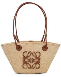 Loewe - Anagram Small Iraca Palm And Leather Basket Bag - Lyst