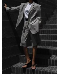 MARCÉLA LONDON Linen Tailored Shorts Greige (preorder 2-3 Weeks) - Black