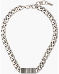 Marc Jacobs The Barcode Monogram Id Chain Necklace - Metallic