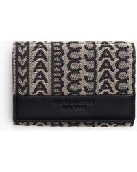 The Monogram Jacquard Trifold Wallet in Beige Multi