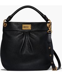 Marc Jacobs Leather Re-edition Hillier Hobo Bag in Black | Lyst