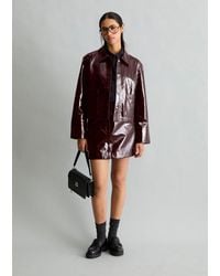 Marc O' Polo - Chaqueta De Cuero Brillante, Corte Regular - Lyst