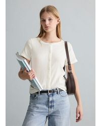 Marc O' Polo - Pointelle Vest Korte Mouw Regular - Lyst