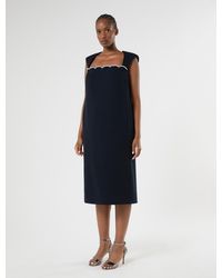 Marina Rinaldi - Kaftan-Kleid Aus Cady Mit Stickerei - Lyst