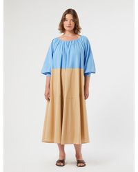 Marina Rinaldi - Kleid Aus Baumwolle Mit Rüschen - Lyst
