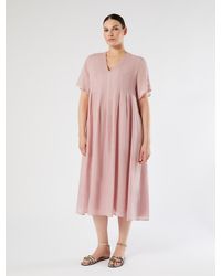 Marina Rinaldi - Kleid Aus Ramie-Twill - Lyst