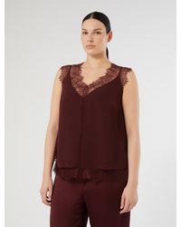Marina Rinaldi - Top Aus Georgette Und Spitze - Lyst