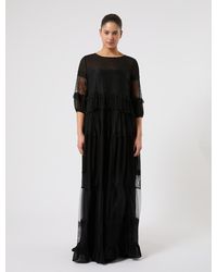 Marina Rinaldi - Kleid Aus Georgette Und Spitze - Lyst