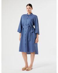 Marina Rinaldi - Robe-Chemise En Toile De Lin - Lyst