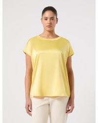 Marina Rinaldi - T-Shirt Aus Jersey Und Satin - Lyst