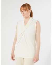 Marina Rinaldi - T-Shirt En Jersey Interlock Avec Drapé - Lyst