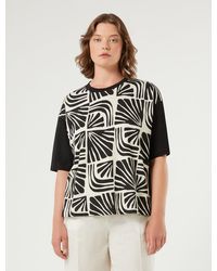 Marina Rinaldi - T-Shirt En Jersey De Coton Imprimé - Lyst