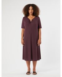 Marina Rinaldi - Langes Kleid Aus Jersey Mit Drapierung - Lyst